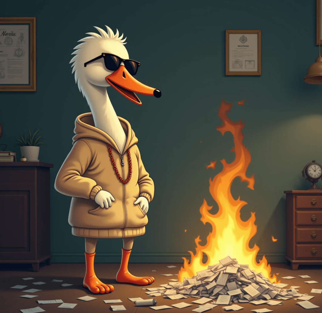 Swan burning papers